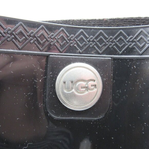UGG Sienna Rain Boots Black Mid-Calf Gloss Rubber Waterproof Outdoor Women's 9 - Picture 5 of 9